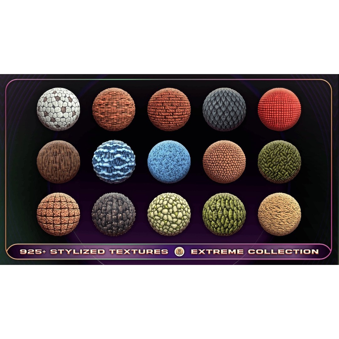 Extreme Texture Collection 3D Model – 925 Stylized PBR Textures - View 32