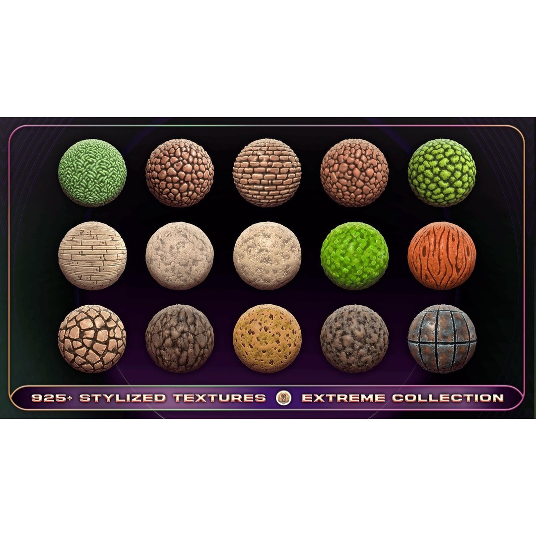 Extreme Texture Collection 3D Model – 925 Stylized PBR Textures - View 33