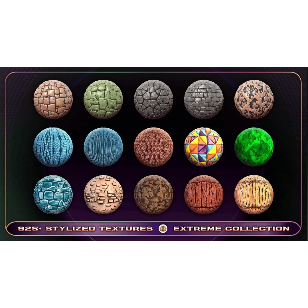 Extreme Texture Collection 3D Model – 925 Stylized PBR Textures - View 34