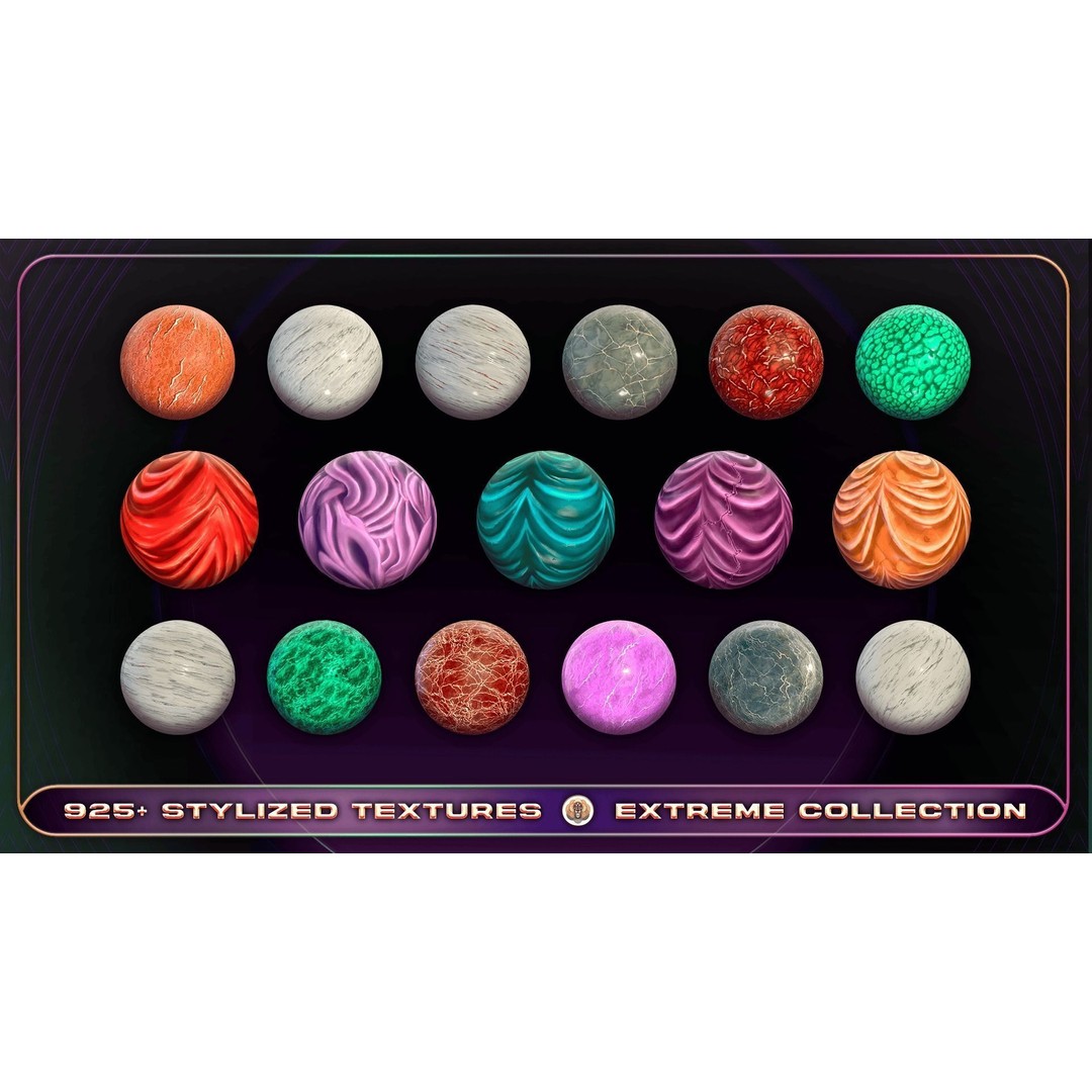 Extreme Texture Collection 3D Model – 925 Stylized PBR Textures - View 35