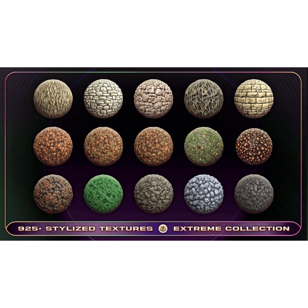 Extreme Texture Collection 3D Model – 925 Stylized PBR Textures - View 36