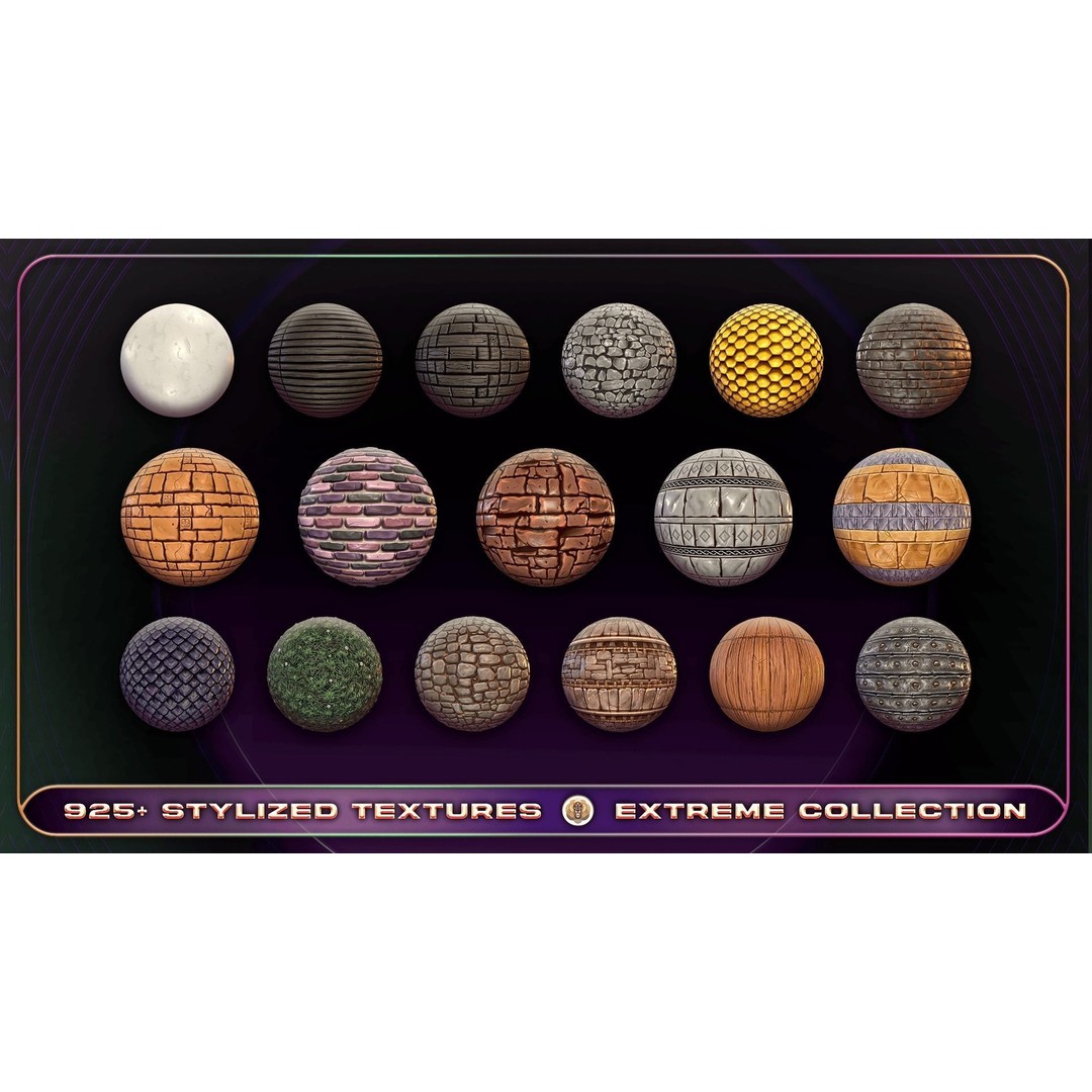 Extreme Texture Collection 3D Model – 925 Stylized PBR Textures - View 37