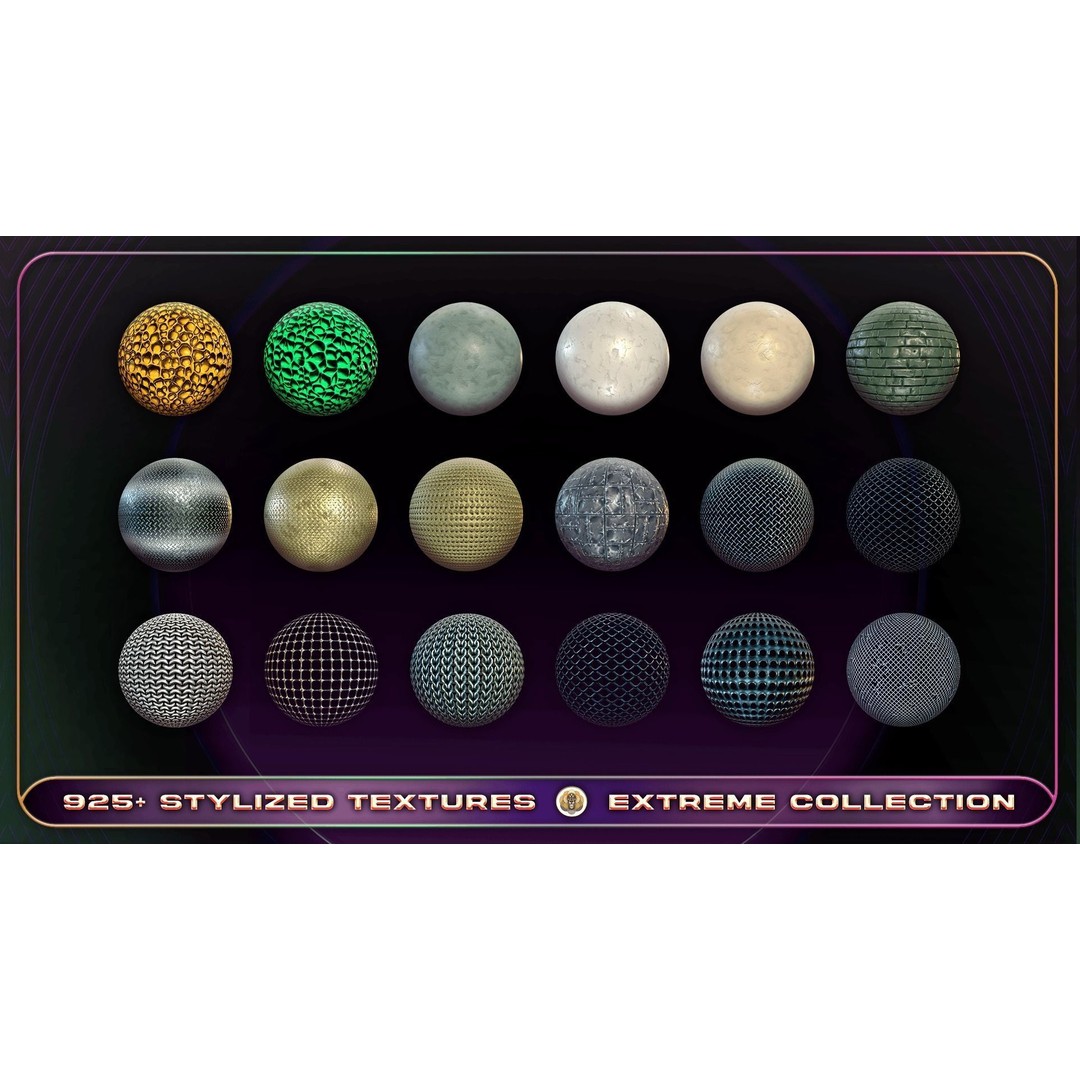 Extreme Texture Collection 3D Model – 925 Stylized PBR Textures - View 38