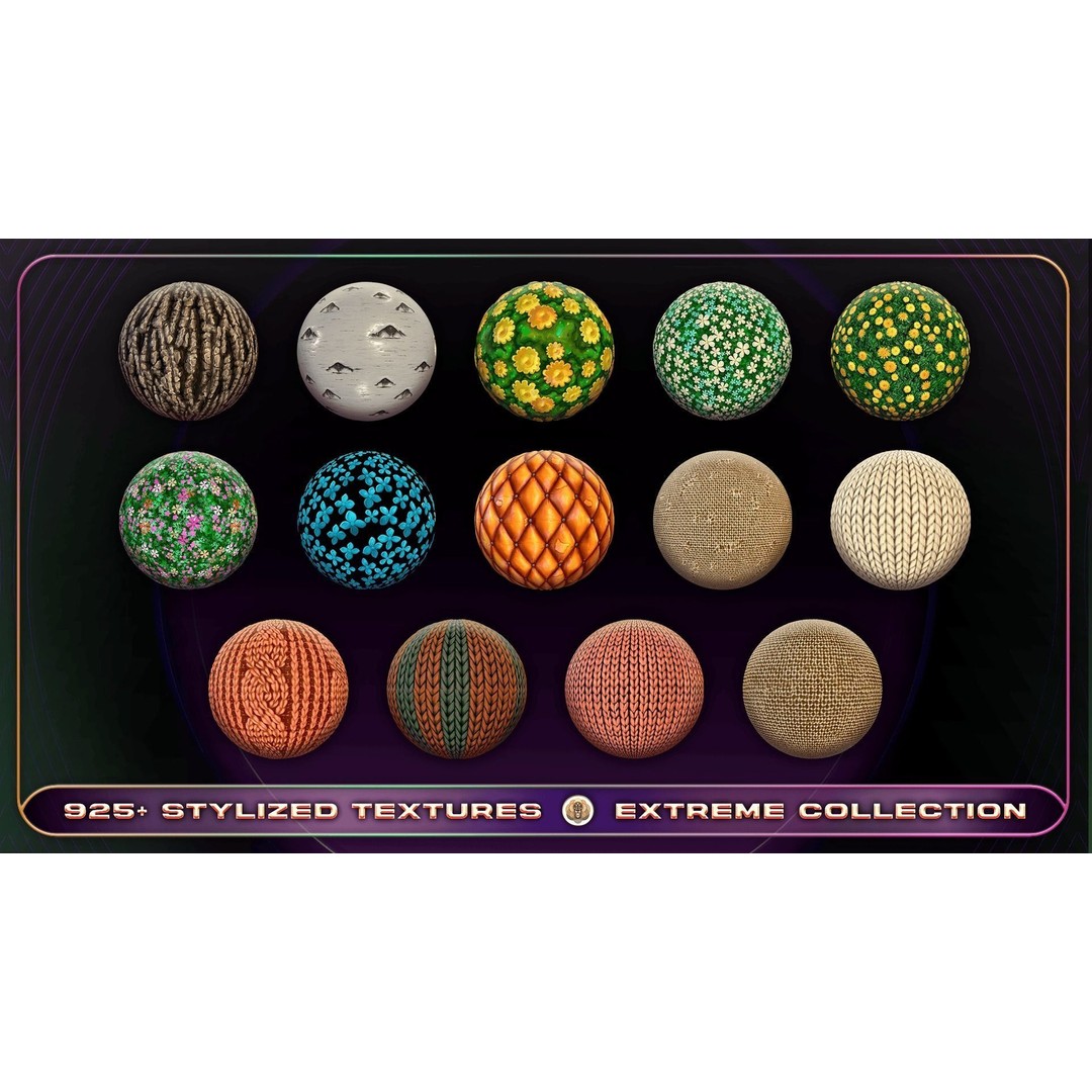 Extreme Texture Collection 3D Model – 925 Stylized PBR Textures - View 39