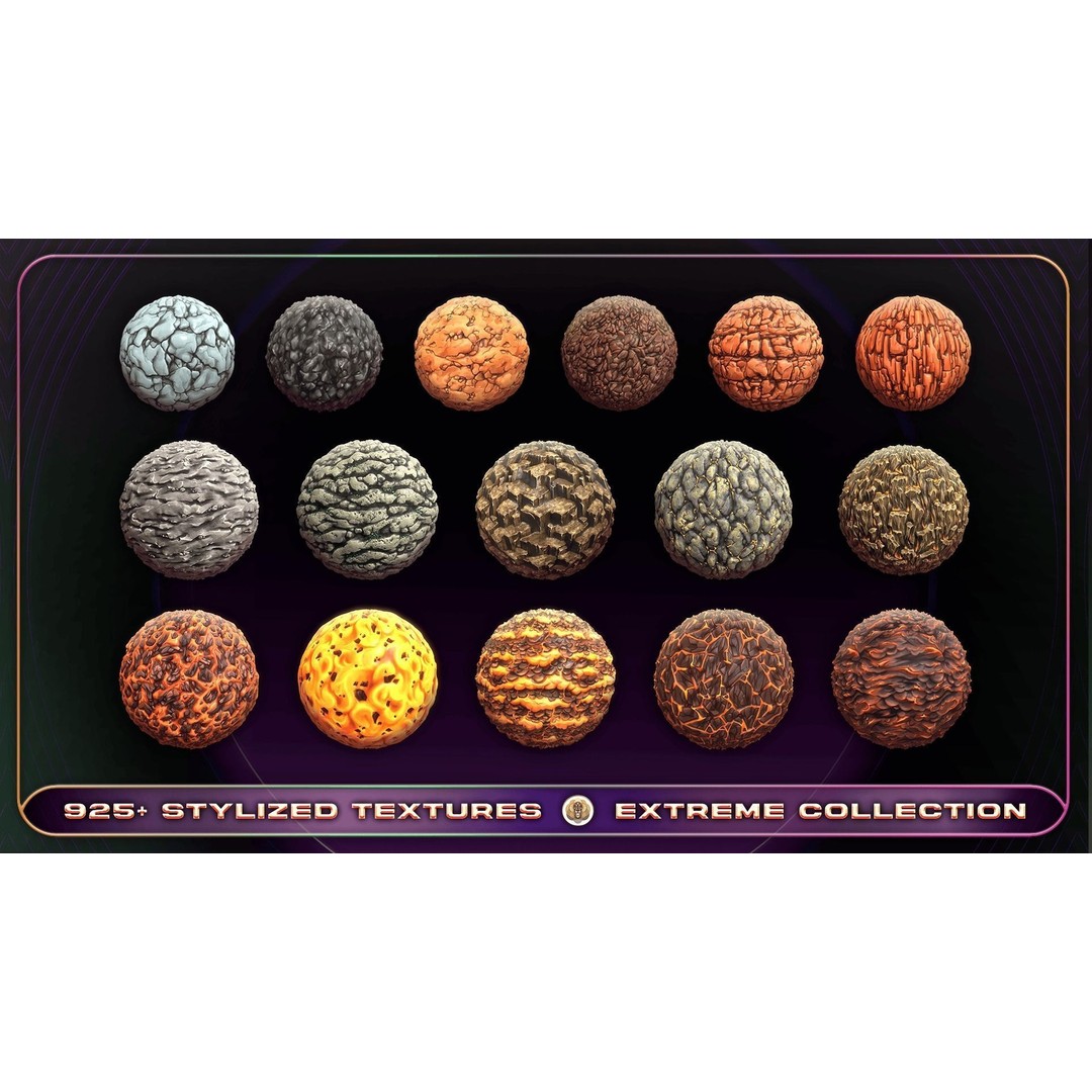 Extreme Texture Collection 3D Model – 925 Stylized PBR Textures - View 4
