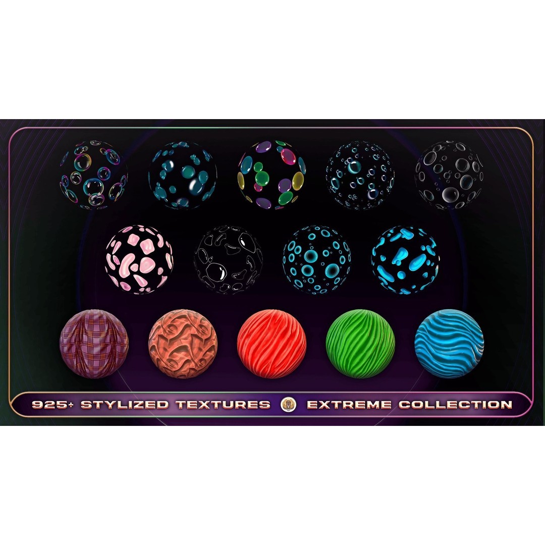 Extreme Texture Collection 3D Model – 925 Stylized PBR Textures - View 40