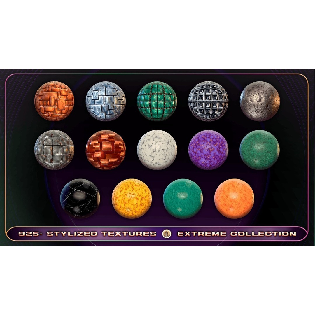 Extreme Texture Collection 3D Model – 925 Stylized PBR Textures - View 42