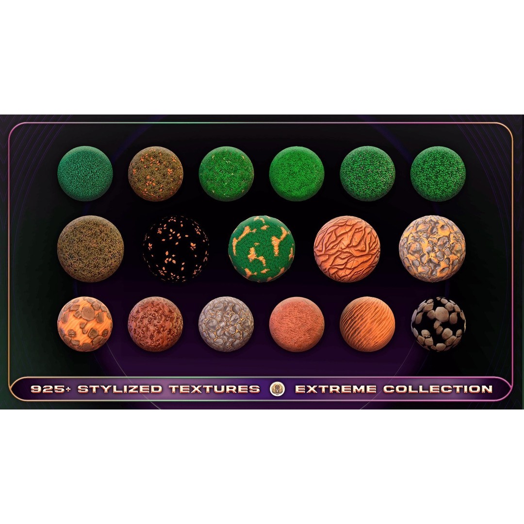 Extreme Texture Collection 3D Model – 925 Stylized PBR Textures - View 43