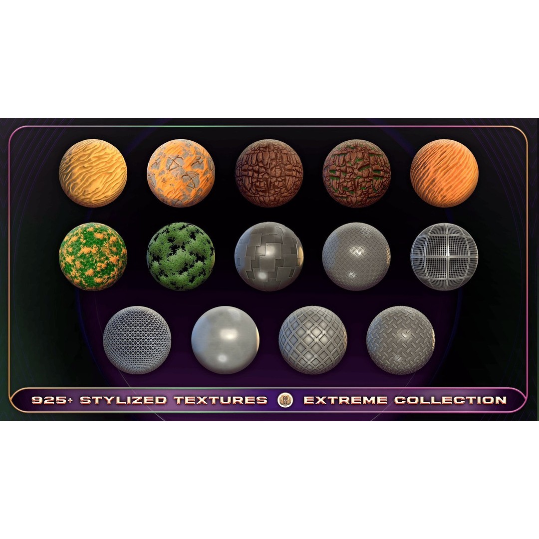 Extreme Texture Collection 3D Model – 925 Stylized PBR Textures - View 44