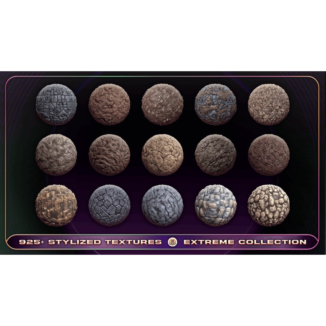 Extreme Texture Collection 3D Model – 925 Stylized PBR Textures - View 47