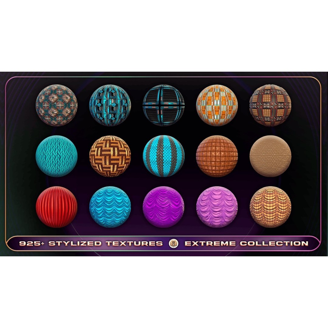 Extreme Texture Collection 3D Model – 925 Stylized PBR Textures - View 48