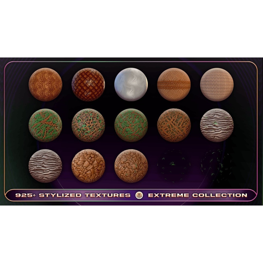 Extreme Texture Collection 3D Model – 925 Stylized PBR Textures - View 49
