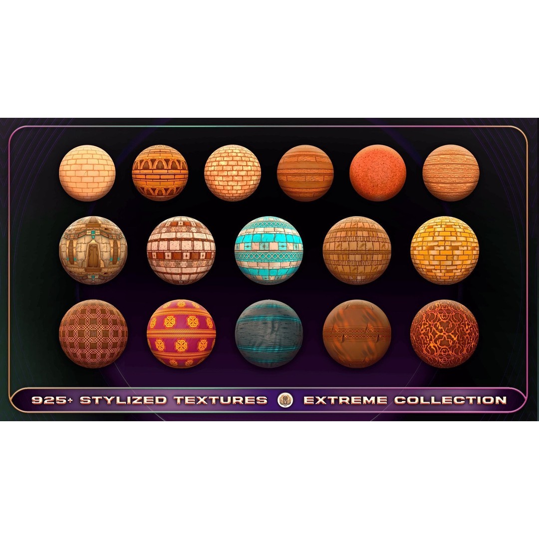 Extreme Texture Collection 3D Model – 925 Stylized PBR Textures - View 50