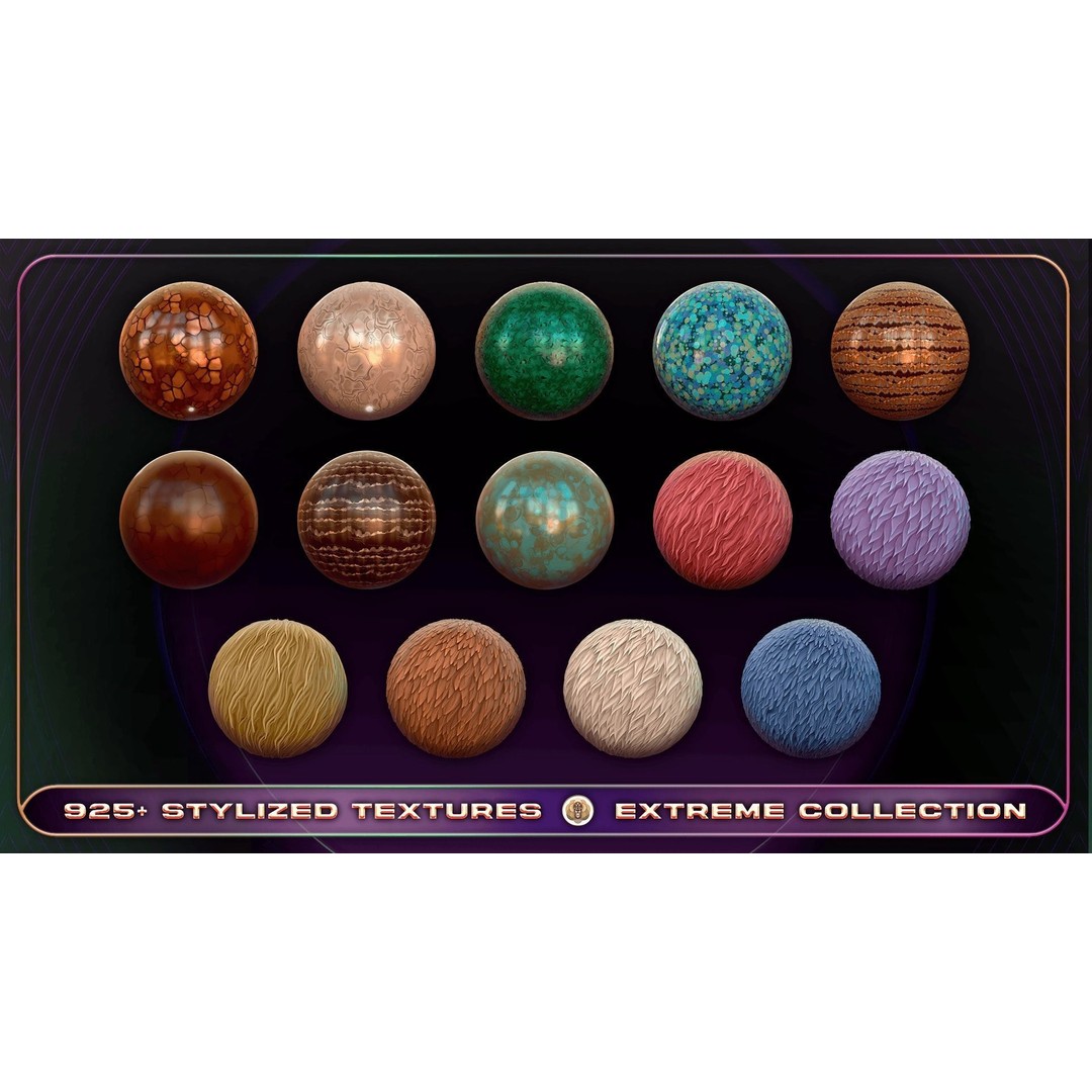 Extreme Texture Collection 3D Model – 925 Stylized PBR Textures - View 51