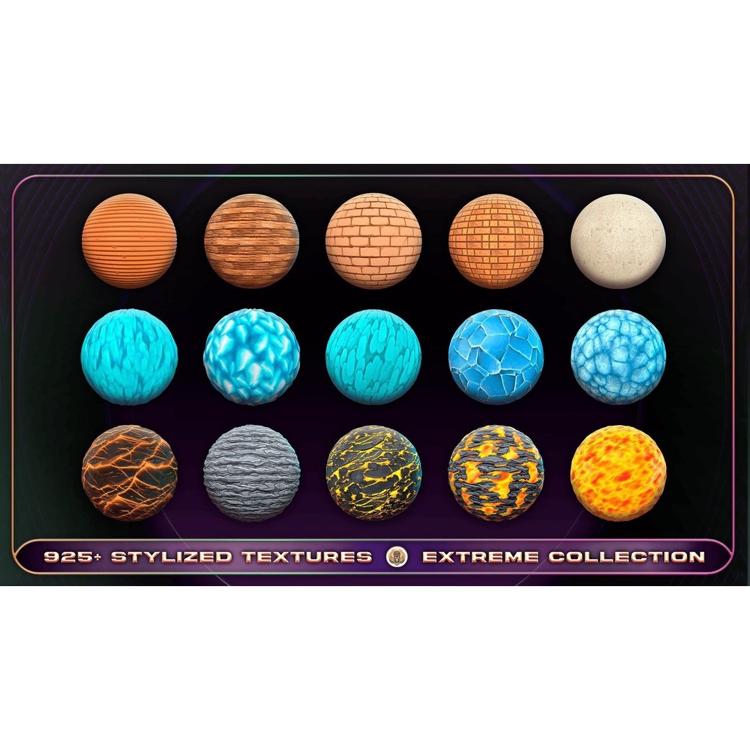 Extreme Texture Collection 3D Model – 925 Stylized PBR Textures - View 52
