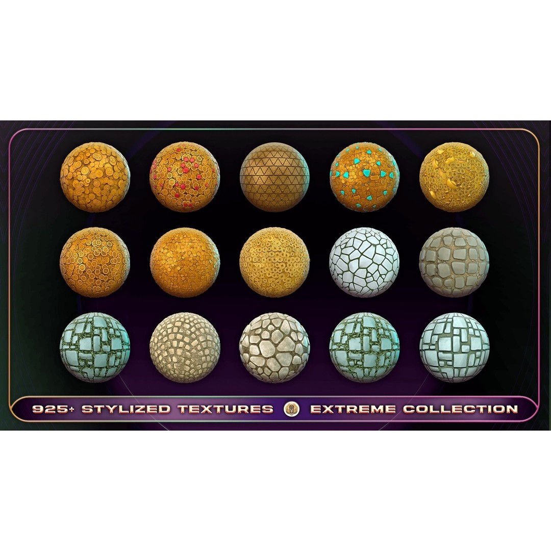 Extreme Texture Collection 3D Model – 925 Stylized PBR Textures - View 53
