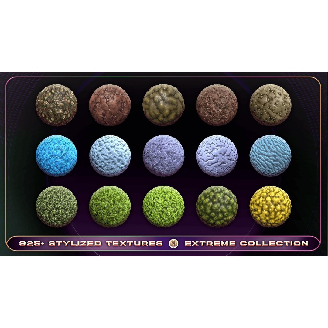 Extreme Texture Collection 3D Model – 925 Stylized PBR Textures - View 59