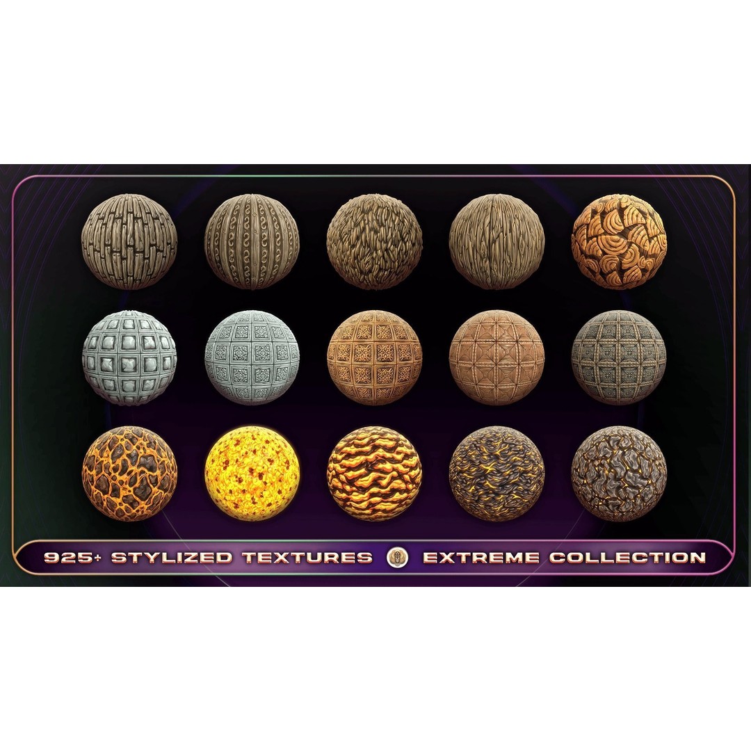 Extreme Texture Collection 3D Model – 925 Stylized PBR Textures - View 6