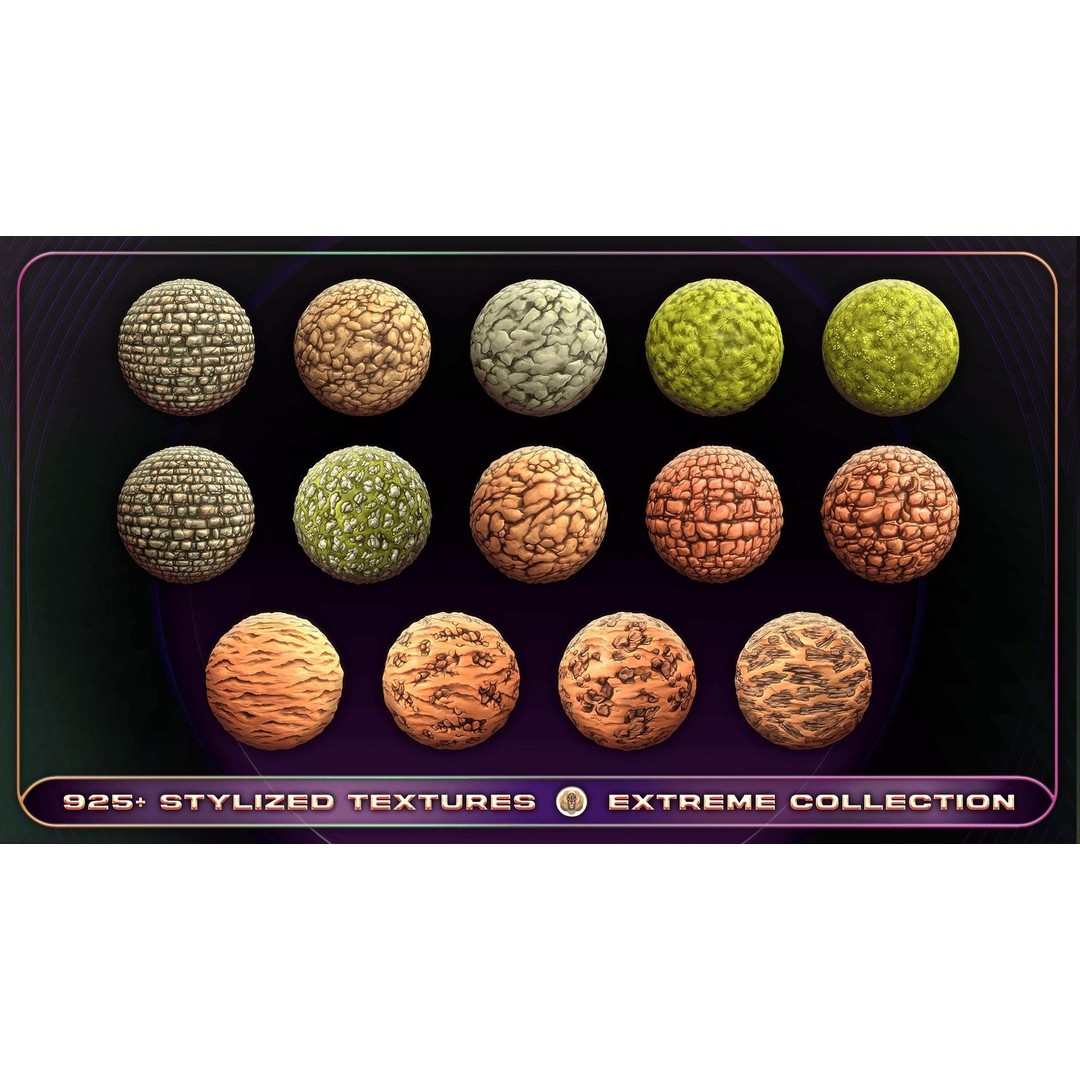 Extreme Texture Collection 3D Model – 925 Stylized PBR Textures - View 8