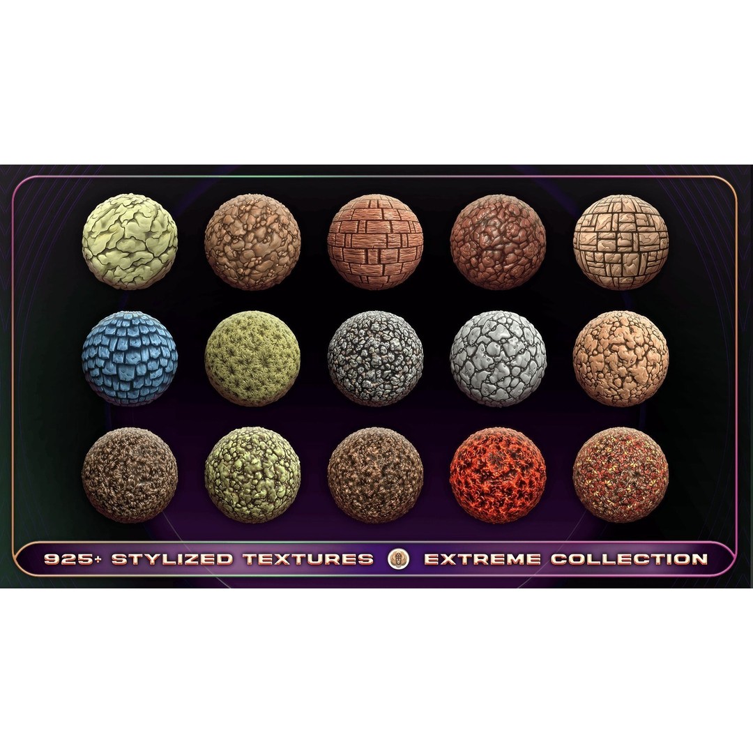 Extreme Texture Collection 3D Model – 925 Stylized PBR Textures - View 9