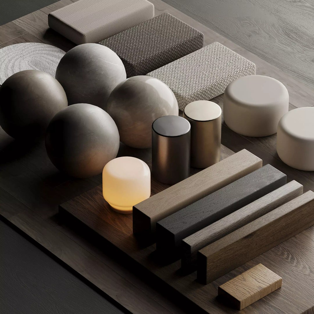 Beige Minimalist Materials Pack 3D Model – High-Quality Textures for Interior Design - View 2