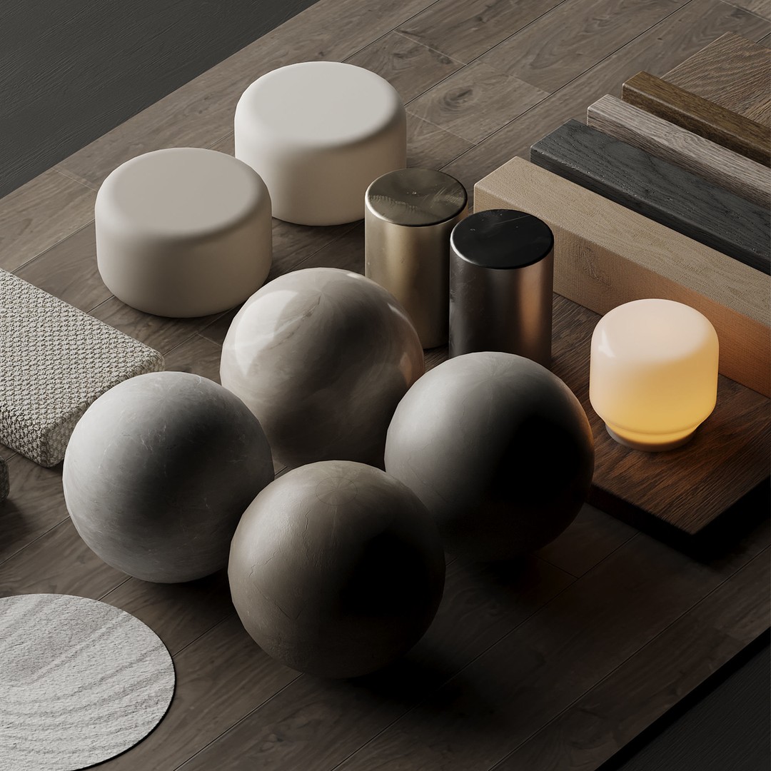 Beige Minimalist Materials Pack 3D Model – High-Quality Textures for Interior Design - View 3