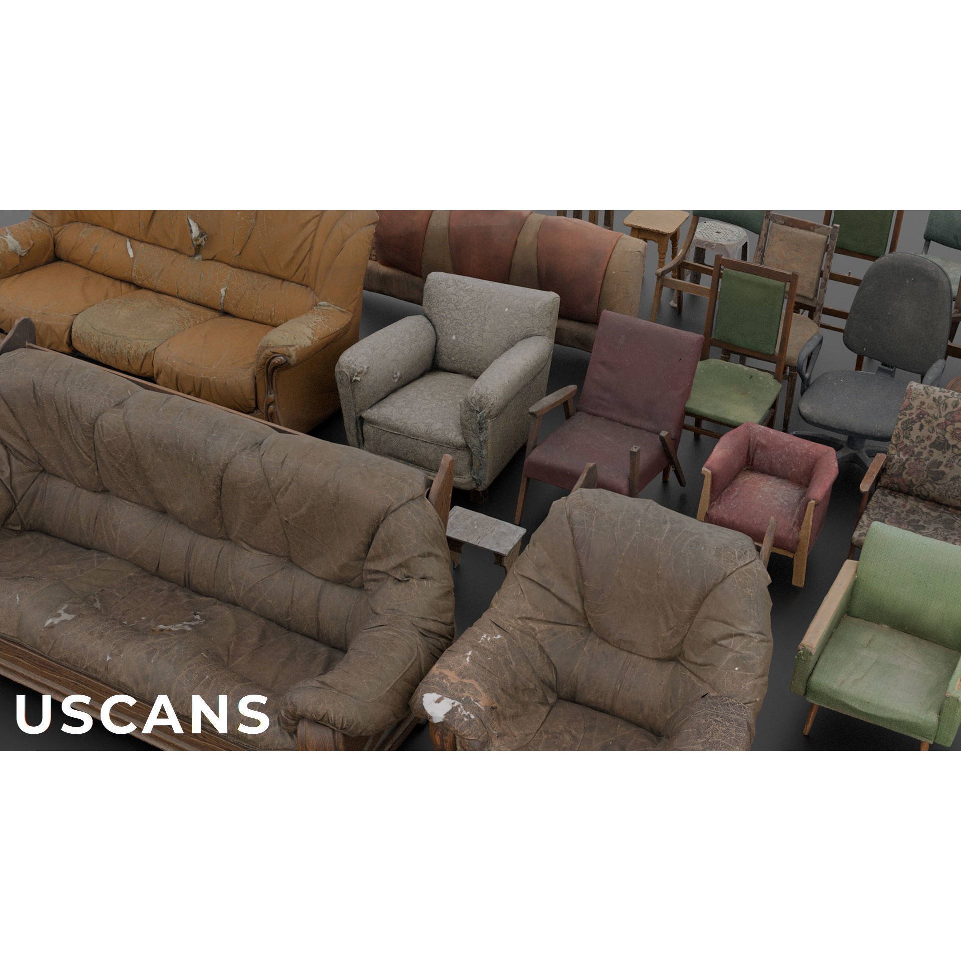 USCANS ChairsAndCouches - Low-Poly Game-Ready 3D Model - View 11