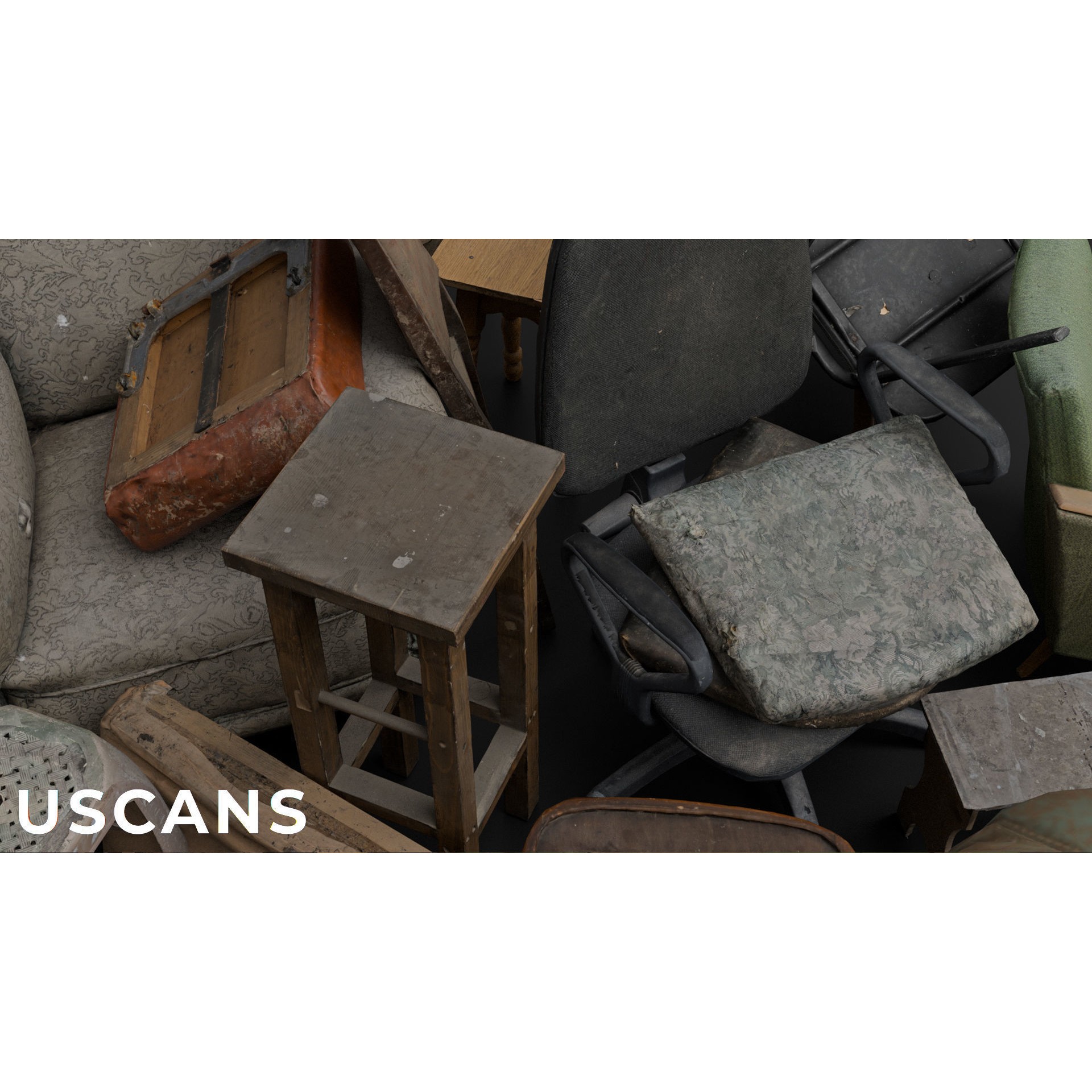 USCANS ChairsAndCouches - Low-Poly Game-Ready 3D Model - View 4