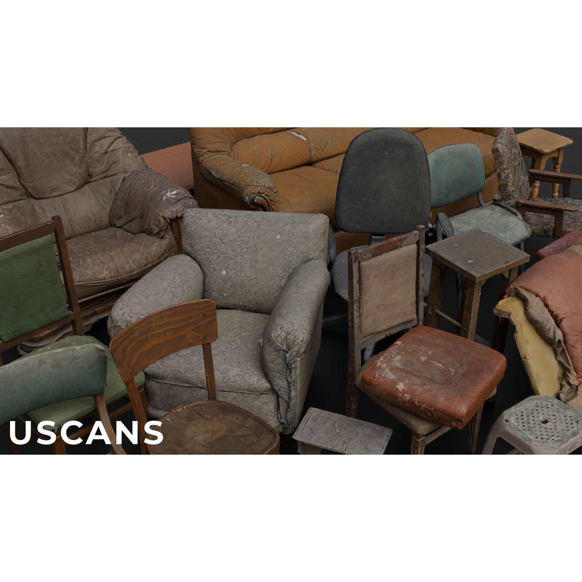 USCANS ChairsAndCouches - Low-Poly Game-Ready 3D Model - View 6