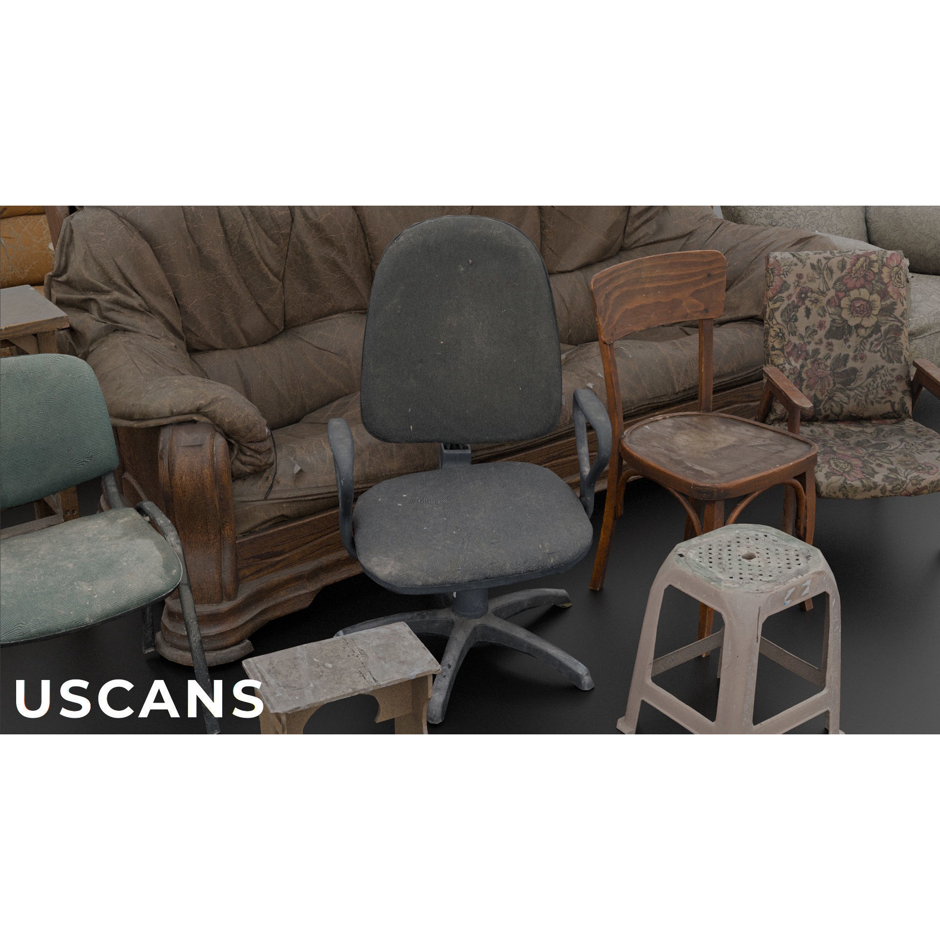 USCANS ChairsAndCouches - Low-Poly Game-Ready 3D Model - View 9