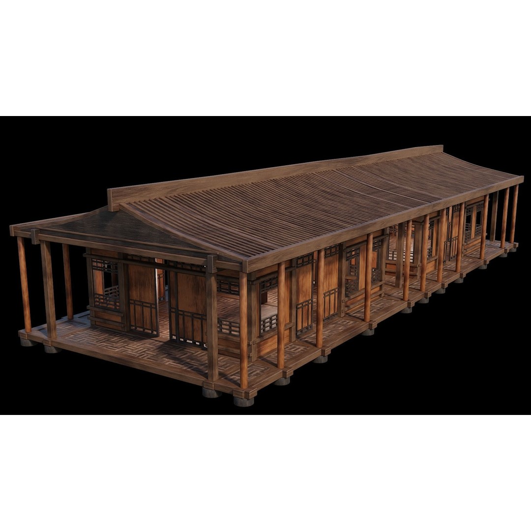 Medieval Houses 3D Model – Low Poly Game Ready with 4K Textures, FBX - View 13
