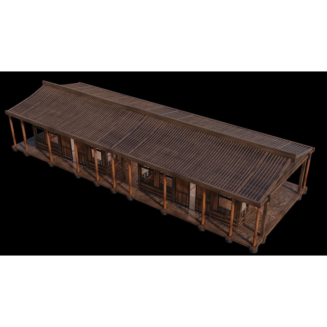 Medieval Houses 3D Model – Low Poly Game Ready with 4K Textures, FBX - View 14