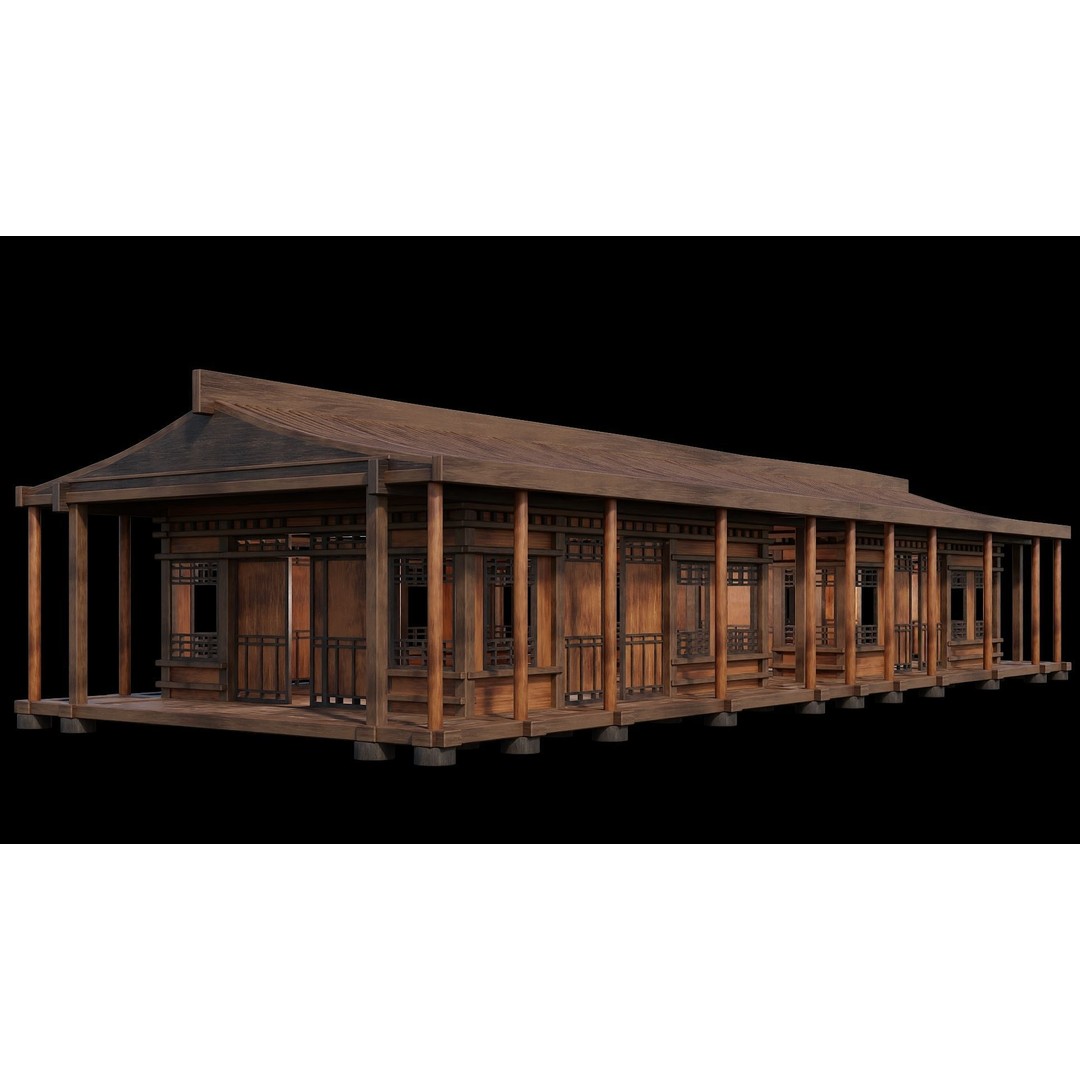 Medieval Houses 3D Model – Low Poly Game Ready with 4K Textures, FBX - View 3