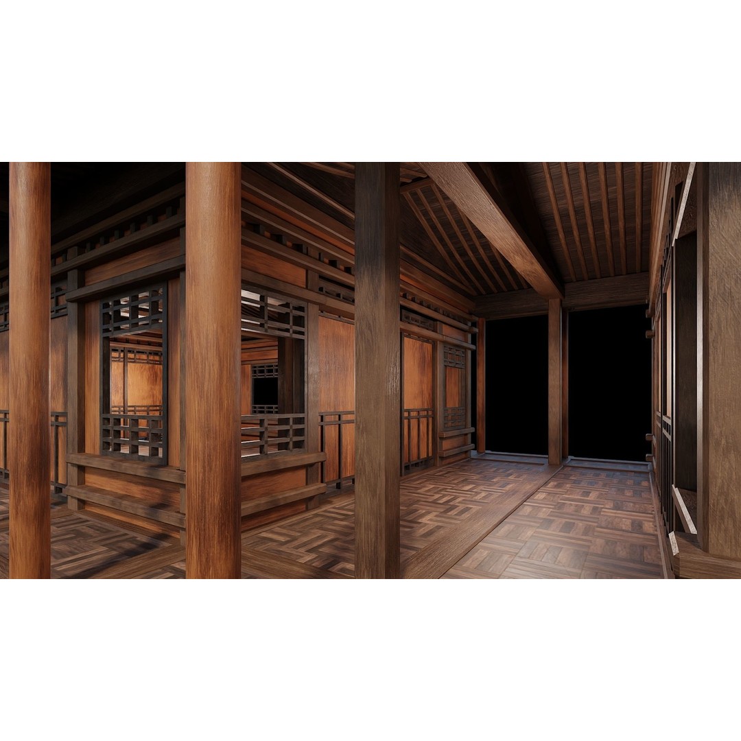 Medieval Houses 3D Model – Low Poly Game Ready with 4K Textures, FBX - View 6