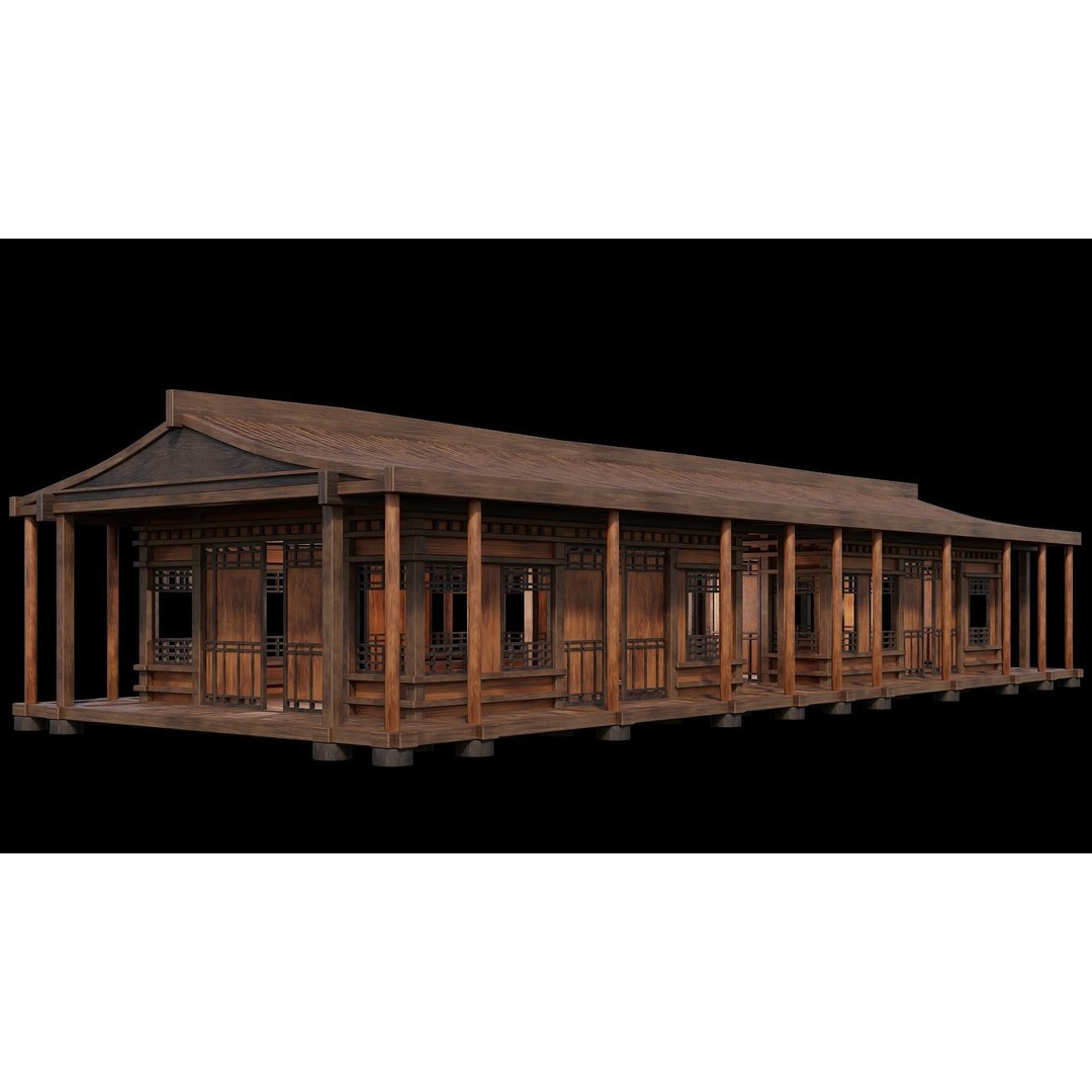 Medieval Houses 3D Model – Low Poly Game Ready with 4K Textures, FBX - View 9