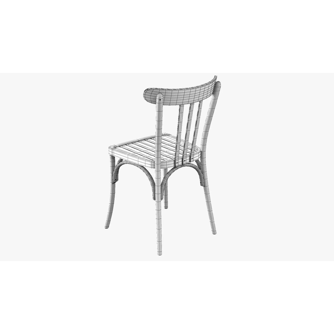 French Table and Chair 3D Model – Low Poly PBR Asset, FBX, OBJ - View 10