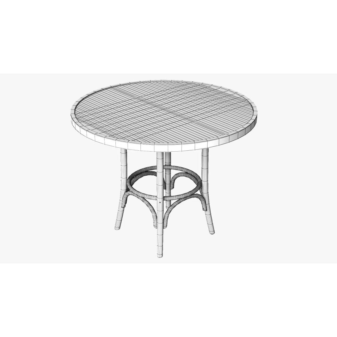 French Table and Chair 3D Model – Low Poly PBR Asset, FBX, OBJ - View 11