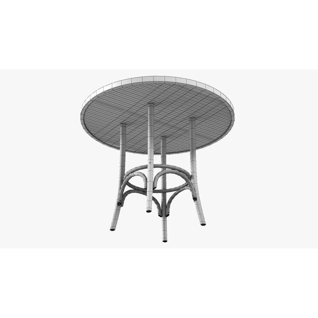 French Table and Chair 3D Model – Low Poly PBR Asset, FBX, OBJ - View 12