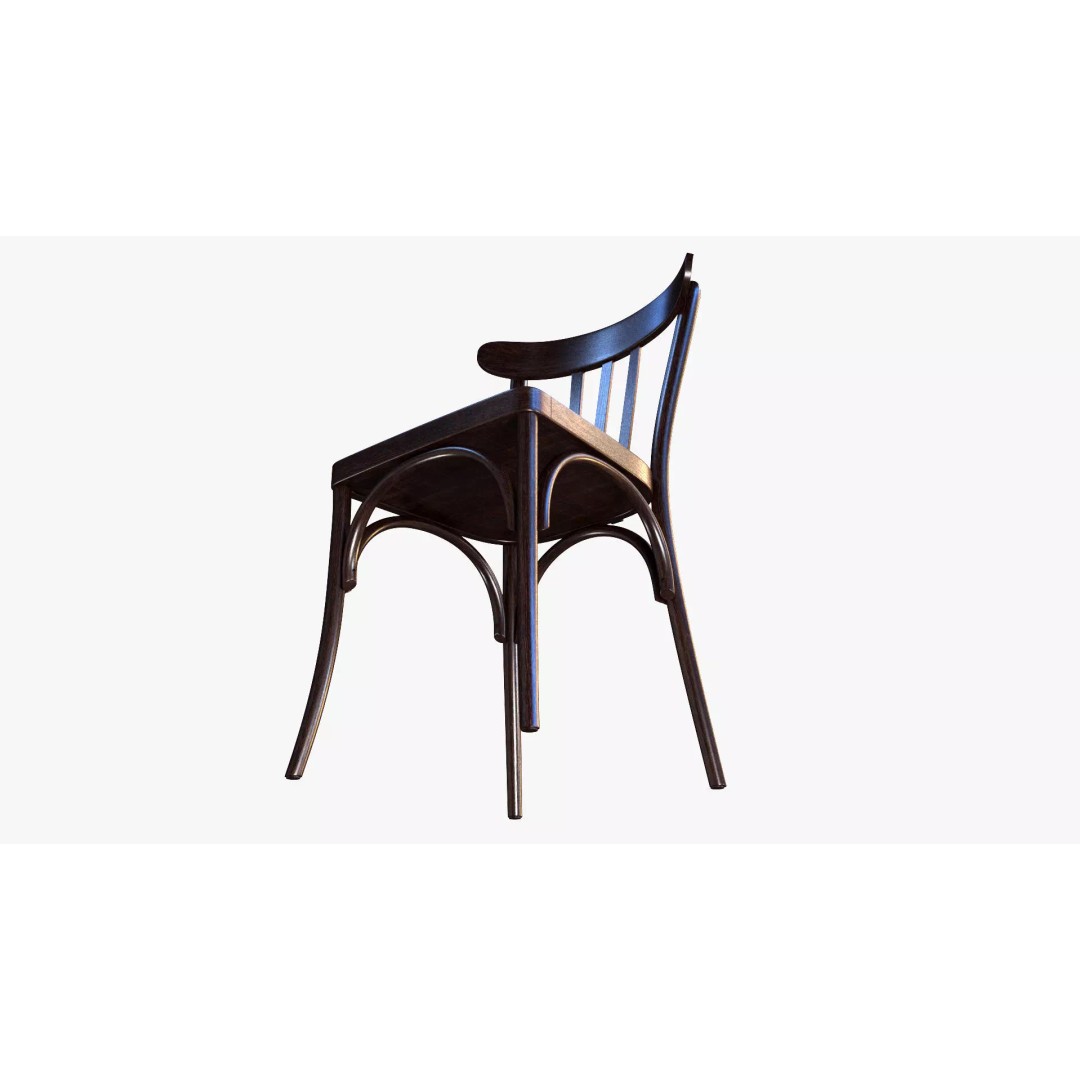 French Table and Chair 3D Model – Low Poly PBR Asset, FBX, OBJ - View 6