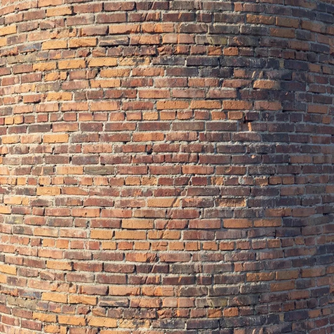 Damaged Brick Wall 3D Model – PBR Texture, FBX Format - View 2