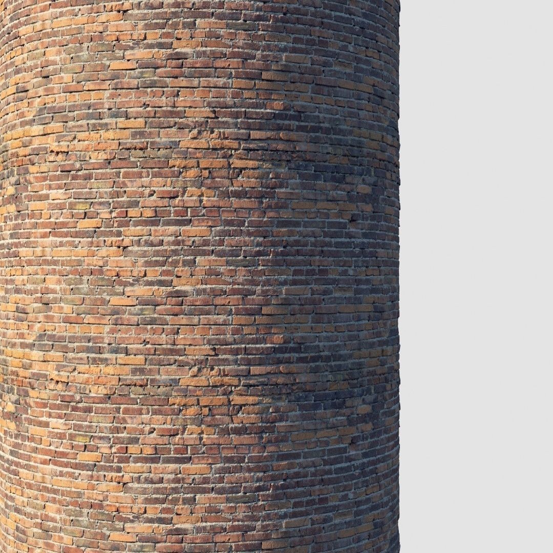 Damaged Brick Wall 3D Model – PBR Texture, FBX Format - View 6
