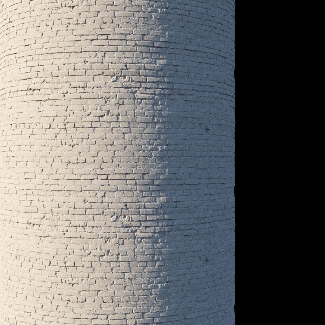 Damaged Brick Wall 3D Model – PBR Texture, FBX Format - View 8