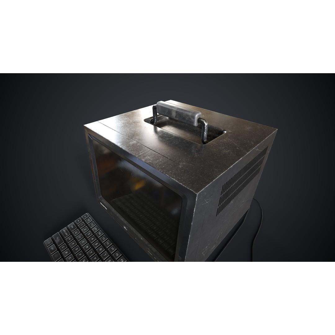 Retro Portable Computer 3D Model – Low Poly Game Asset, PBR Textures - View 10