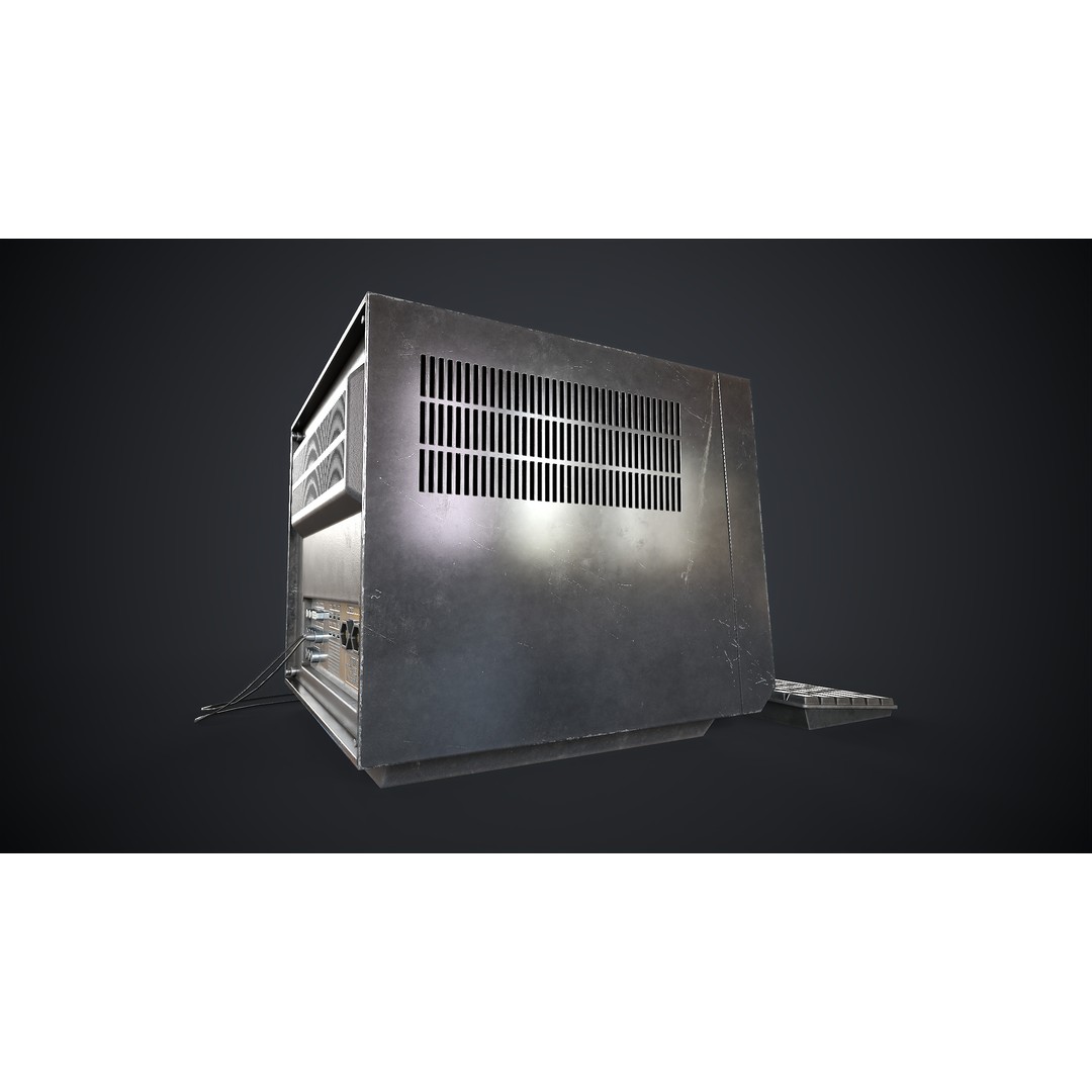Retro Portable Computer 3D Model – Low Poly Game Asset, PBR Textures - View 13