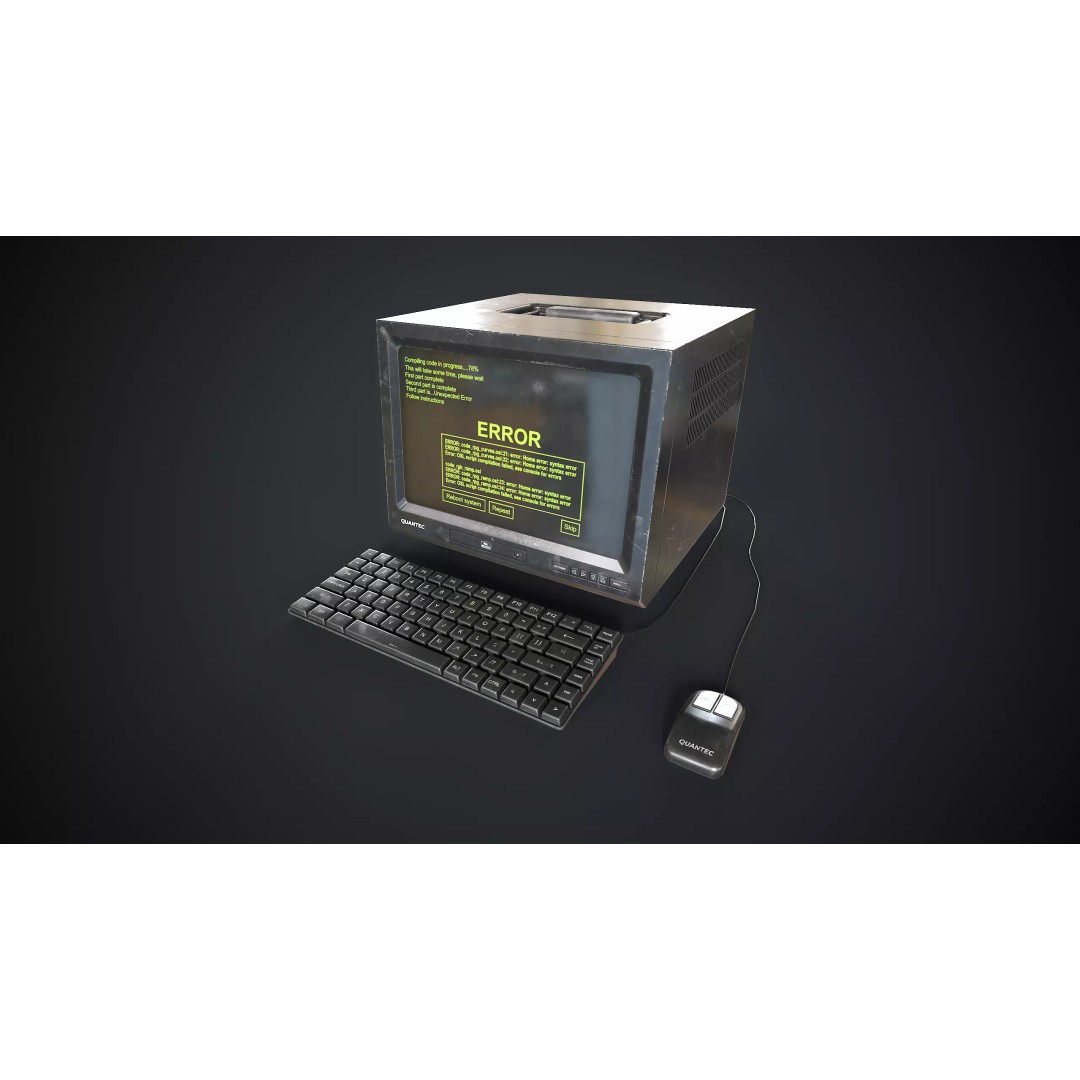 Retro Portable Computer 3D Model – Low Poly Game Asset, PBR Textures - View 2