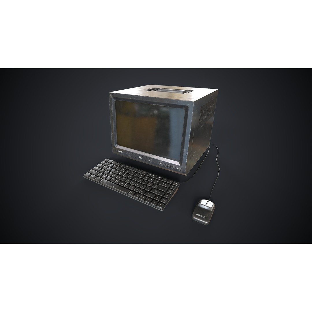 Retro Portable Computer 3D Model – Low Poly Game Asset, PBR Textures - View 3