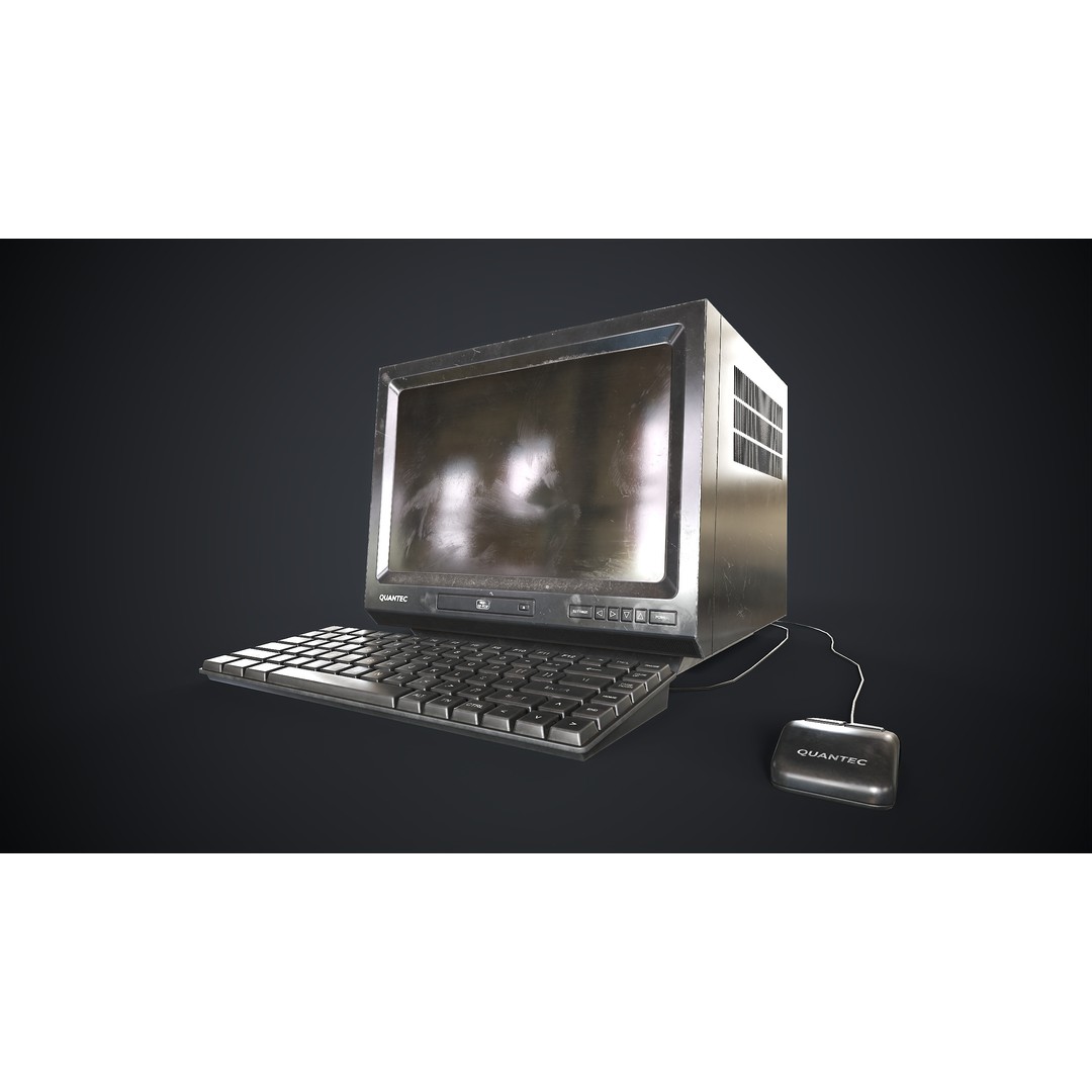 Retro Portable Computer 3D Model – Low Poly Game Asset, PBR Textures - View 4