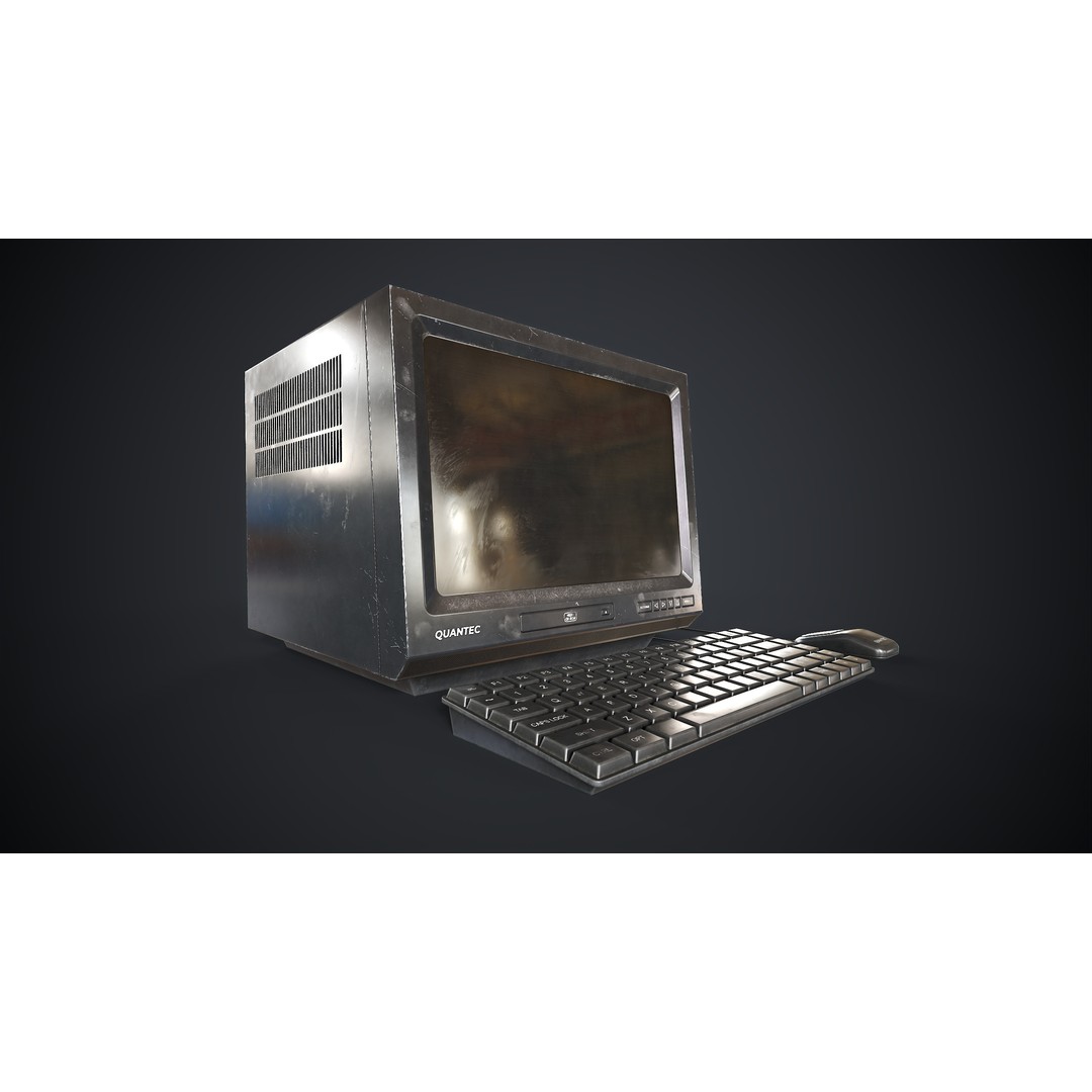 Retro Portable Computer 3D Model – Low Poly Game Asset, PBR Textures - View 7