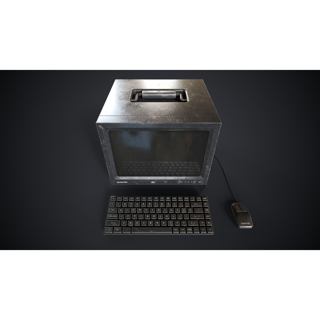 Retro Portable Computer 3D Model – Low Poly Game Asset, PBR Textures - View 8