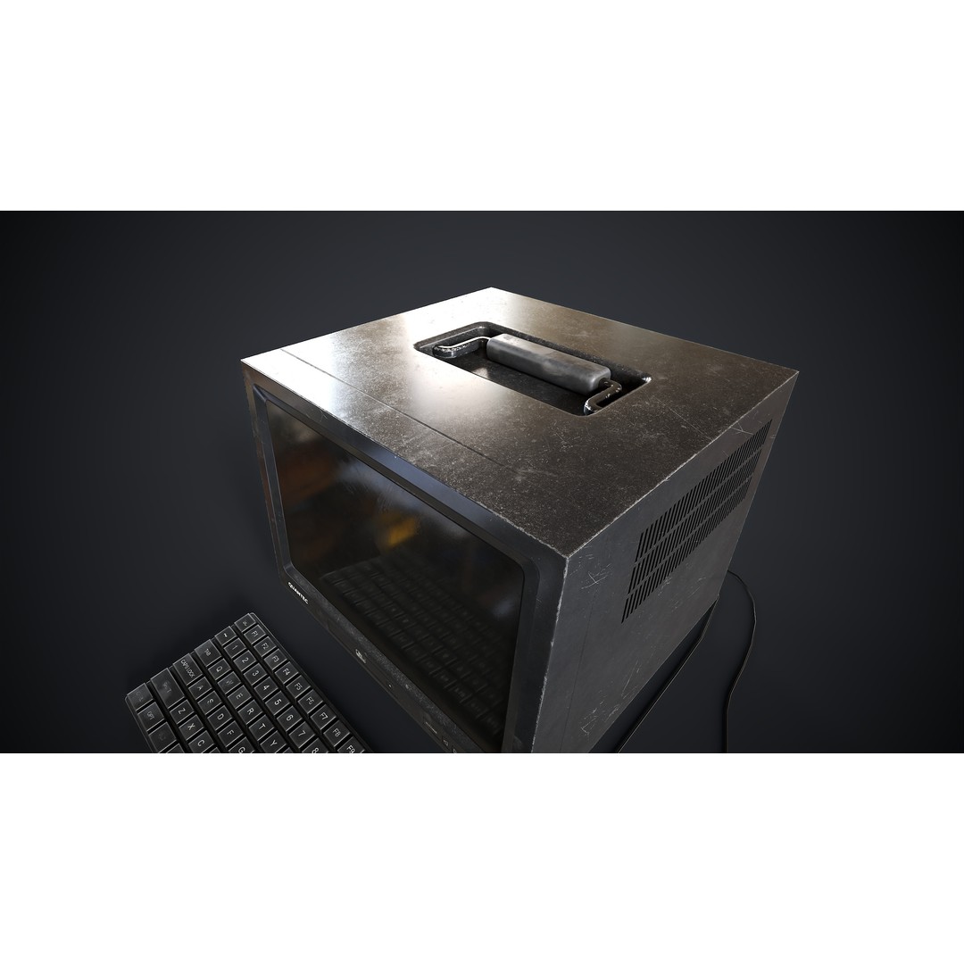 Retro Portable Computer 3D Model – Low Poly Game Asset, PBR Textures - View 9